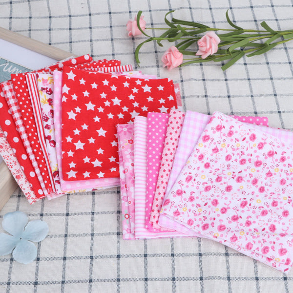 25x25cm 14 stk trykte blomster prikker striper stjerner rutete mønster