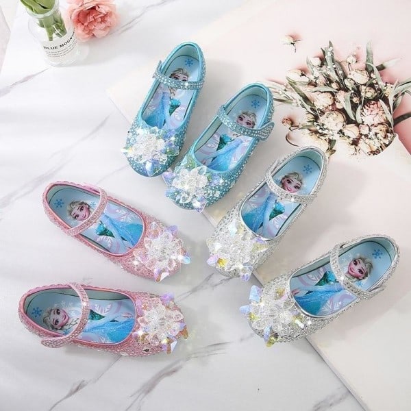 REMAKE prinsessesko Elsa sko børnefest sko blå 17,5 cm / størrelse 28