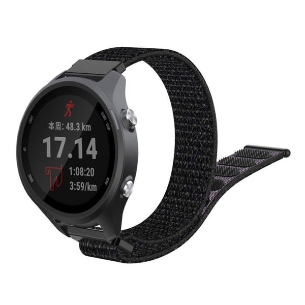 Garmin Forerunner 245 -kellohihna nylonista tarranauhalla - Musta