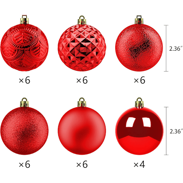 1 julgranskulor oförstörbara juldekorationer för jul