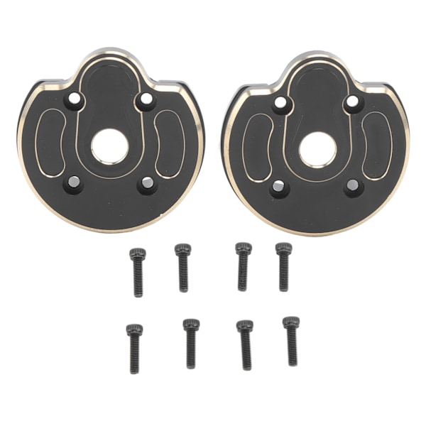 2 st RC-bilportalhölje i svart mässing, robust och rostfri, portalstyrningsknuckle-lock, passar till Axial 1/10 Capra SCX10 III AR45P-axel