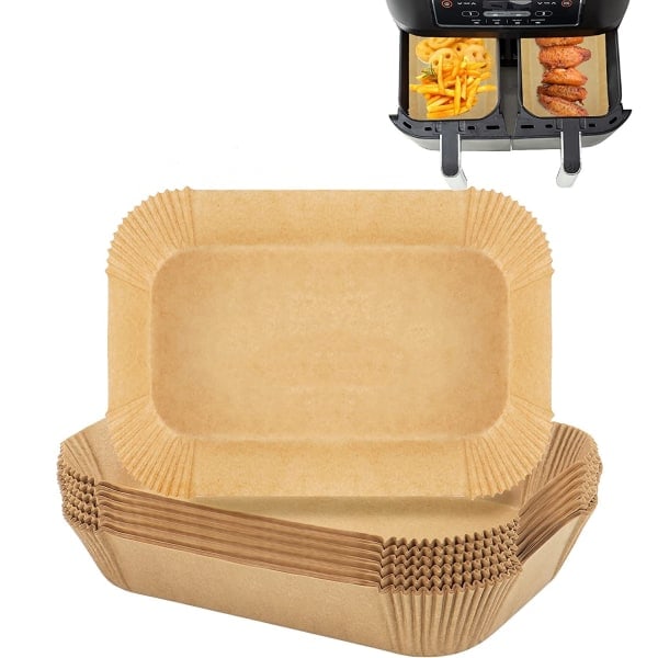 Engångsluftfritöspapper 50-pack Ljusbrun 22x14 cm