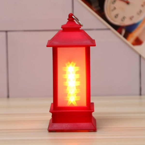 Betterlifefg - Julevindlampe LED Lysende Pynt Julepynt Flammelampe Stearinlygtebærbart Vindlampe, rød Sunmostar