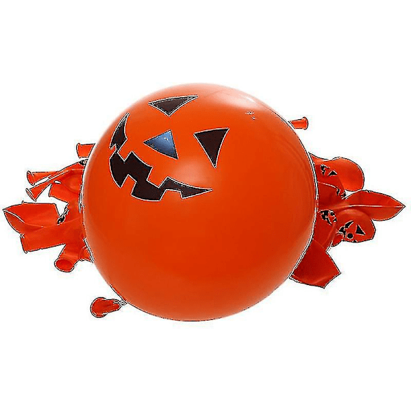 100 st Halloween Ballonger Fest Hem Dekoration Pumpa Bat Skalle (pumpa Leende Ansikte)