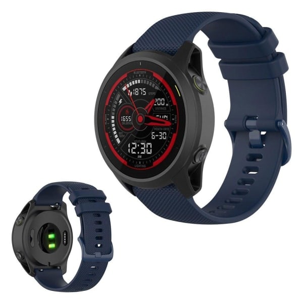 Garmin Forerunner 745 rutnät silikonarmband - marinblå