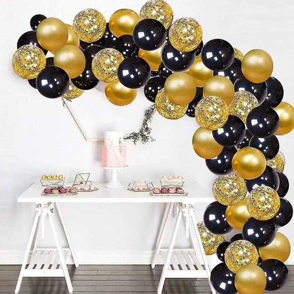 Balloner Helium Guld Sort Til Fødselsdag Bryllup Nytår Fest Dekoration