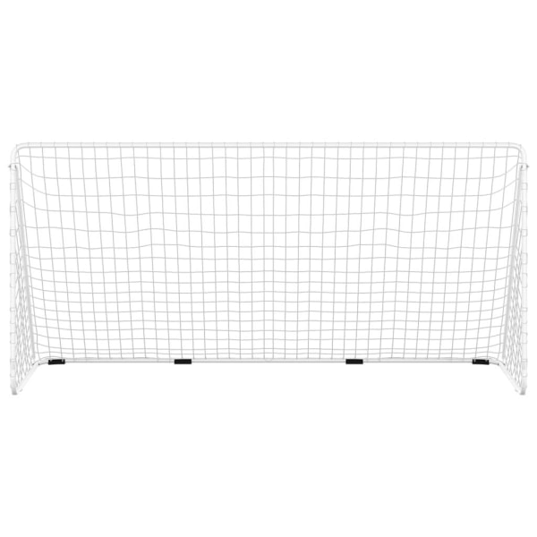 vidaXL Fodboldmål med net hvid 366x122x182 cm stål Hvid