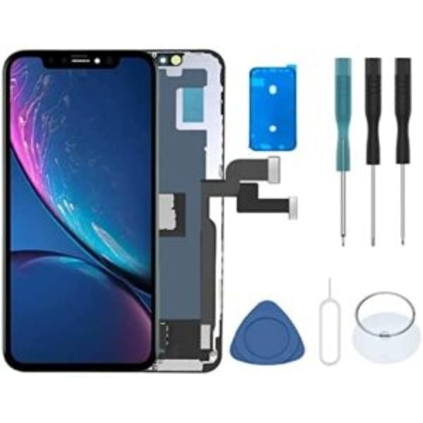 Udskiftningsskærm til iPhone Xs med værktøj og vandtæt lim sort sort