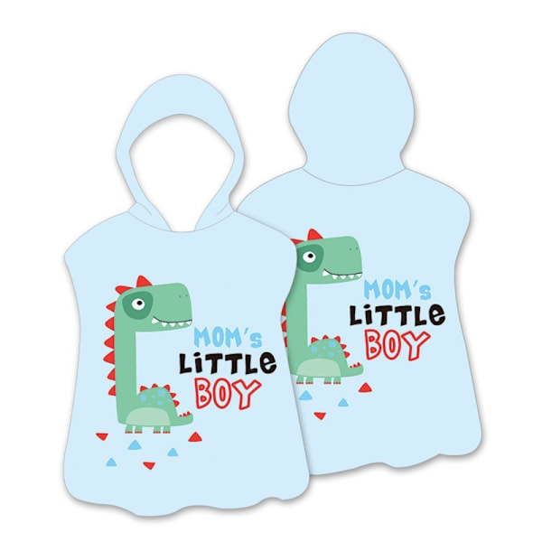 Hettekappe Badehåndkle Badekåpe Poncho, 60x60cm - Dinosaur Gutt Hvit