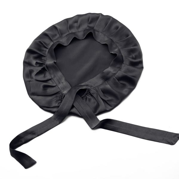 REMAKE Unikuivi Silkki Unihattu - Suojaa hiukset nukkuessasi musta
