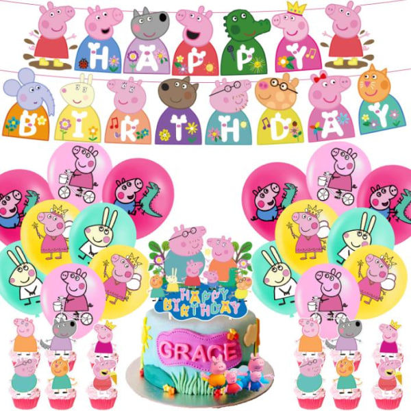 REMAKE Peppa Pig-temaballonger for en vellykket bursdagsfest
