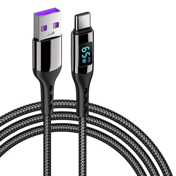 USB-C PD hurtigladekabel 100 W Svart 1 m