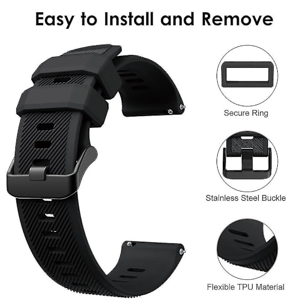 22 mm Valkoinen Silikoninen Ranneke Garmin Venu 2/Vivoactive 4/Forerunner 745 -kelloille