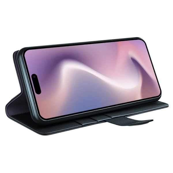 Äkta Läderfodral iPhone 16 Svart