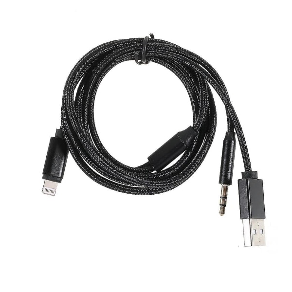 Lightning till 3,5 mm + USB Laddningsljud Aux Adapterkabel för iPhone iPad