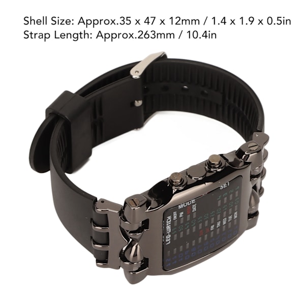 Binär klocka krabba form binär färgglad LED digital display silikon armband elektronisk klocka för pojkar män