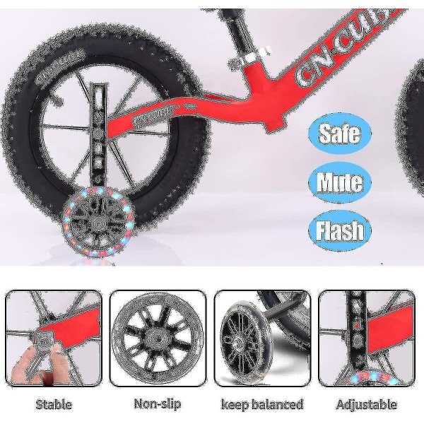 Cykelstödhjul, 1 par cykelstödhjul för barn Svarta cykelstabilisatorer Stödhjul Pojkar Flickor