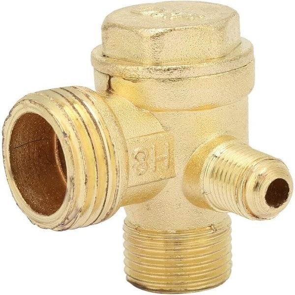 Port Check Valve til Luftkompressor, Luftkompressorventil, Trevejs Check Valve, Messing Check Valve til Forbindelse af Rørfittings