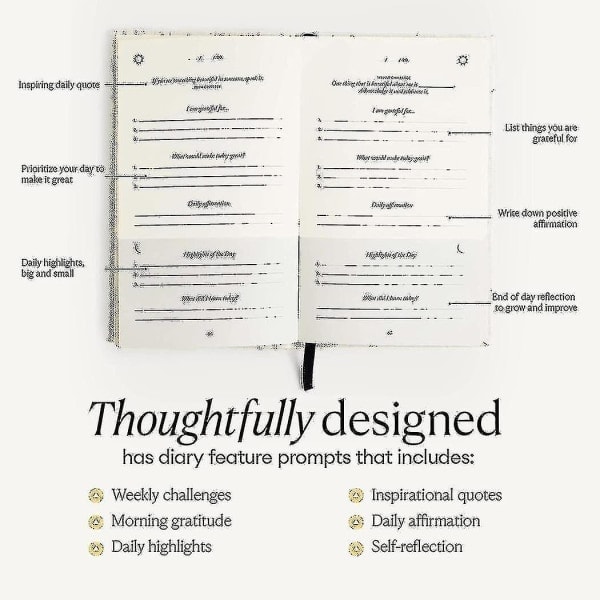 REMAKE Intelligent Change: The Five Minute Journal - Daglig for Glæde, Mindfulness og Reflektion - Udateret Livsplanlægger