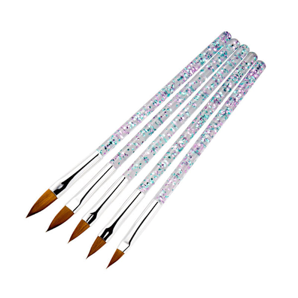 5 st Exklusiva akryl/UV nagelborstar