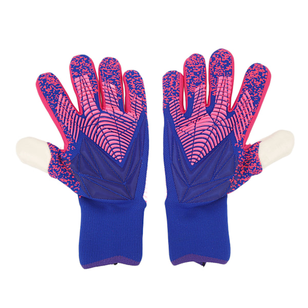 1Pair Goalkeeper Gloves Soccer Goalie Gloves Latex Strong Grip Breathable Comfortable Sports Gloves for Training Purple Size 8