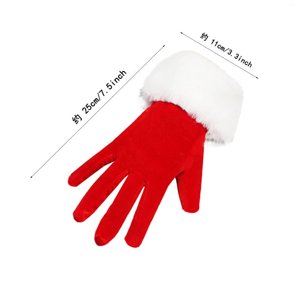 Julaftonsparty Etikett Prestanda Handskar Kort Gyllene Sammet Vit Ullrock Varma Handskar MJ51 Grön One Size