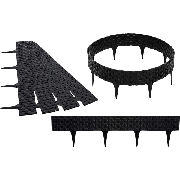 60cm Havekant Palisade Havekant Græs Parterre Rattan look Sort