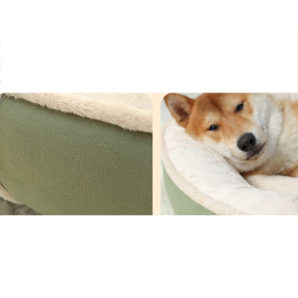 Suede Flannel Nest Hundebed Dyrebed Matte græsfarvet M