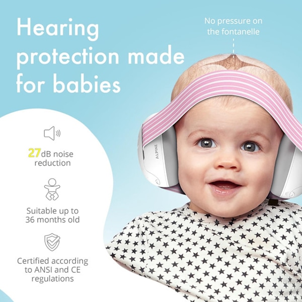 Babyøretelefoner til babyer og småbørn op til 36 måneder - støjreducerende øretelefoner - mod høreskader og forbedrer søvn