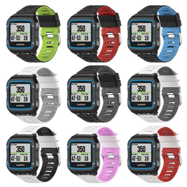 Garmin Forerunner 920XT to-farvet silikone urrem - Sort / Blå flerfarvet