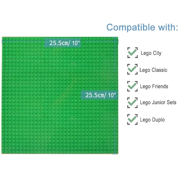 REMAKE 6-delt byggeklosssett kompatibelt med de fleste merker, 25*25 cm, grønn baseplate
