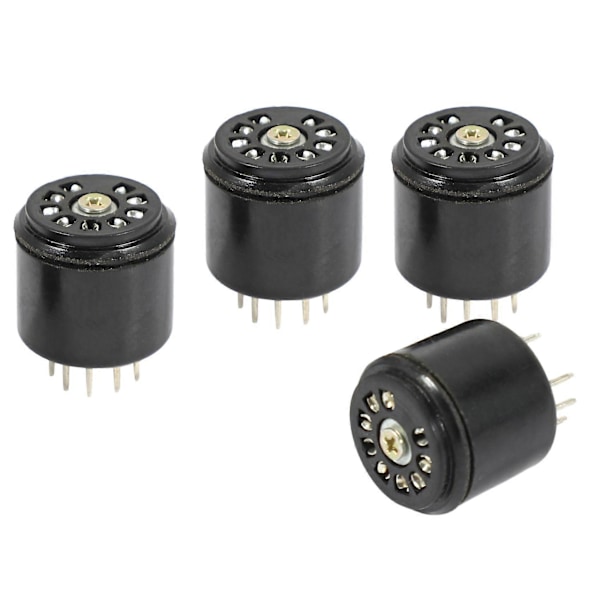 4x 9-pin Bakelitt Vakuumrør Sokkeldeksel for 12AX7 12AU7 ECC82 ECC83 Forsterker, 4 stk