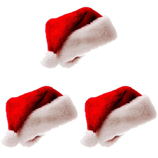 3x Santa Hat Christmas Hat Christmas Day Costume Dress Up Plus DXGHC