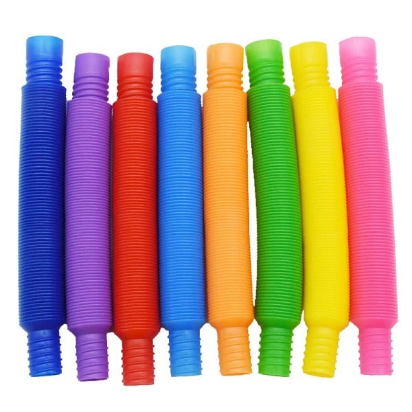 REMAKE 8-pack Stora Pop Tubes, Fidgetleksaker, Sensoriska Stress- och Ångestlindrande Leksaker för Barn, Vuxna, Lärande Leksaker, Stretch Tubes 8 st 2,9 cm