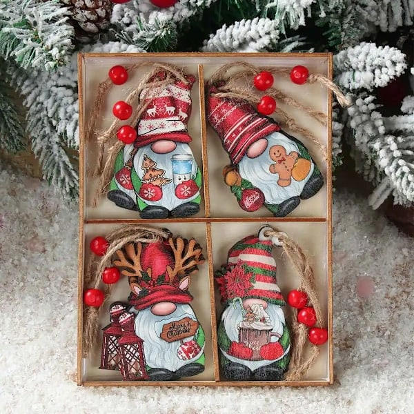 Trefigurer av Julenissen, Hengende Pynt, God Jul, Hjemmedekor, Juletre 2024, Julepynt, Navidad, Nyttårsgave 2