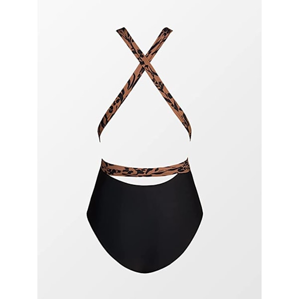 Dames Badetøy Monokini Med Dyp V-Utringning Brun L