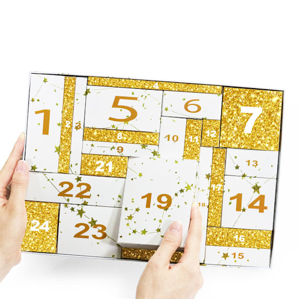 Julmakeup-gåvkalender 2024, Skönhetsadventskalender, 24 Individuellt Inslagna Makeup- och Kosmetikprodukter för Kvinnor och Flickor White