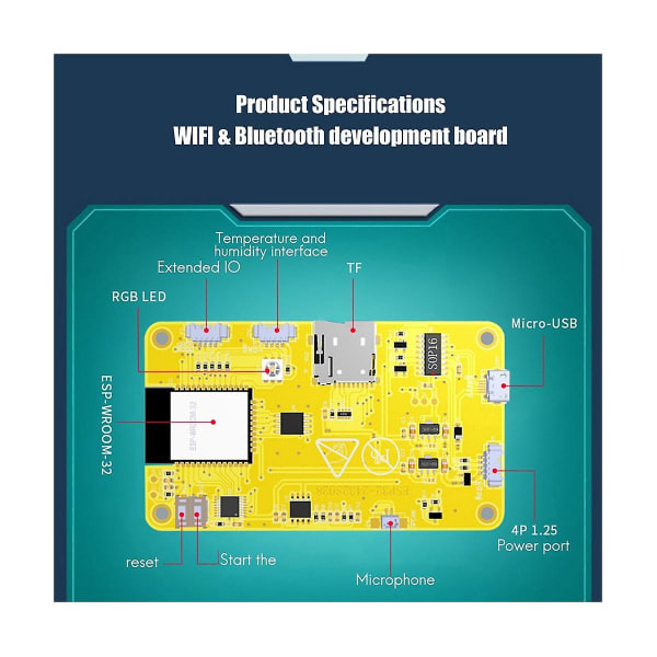 ESP32 Utvecklingskort WiFi Bluetooth 2,8 Tum 240X320 Smart Display TFT-modul Pekskärm
