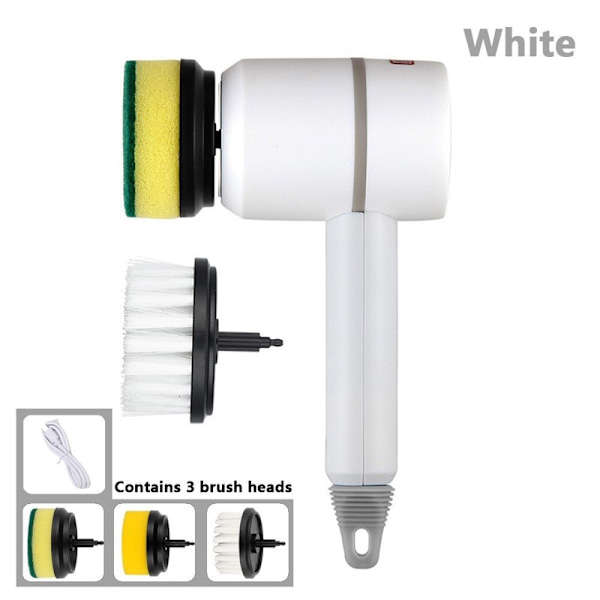 3-i-1 Elektrisk Rengöringsborste Multifunktionell Hem USB White