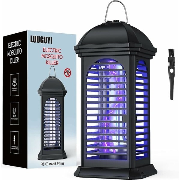 Myggfelle for innendørs og utendørs, 365nm UV-myggfelle, 4000V myggdreperlampe, elektrisk, trygg og giftfri, insektsdreper, lydløs