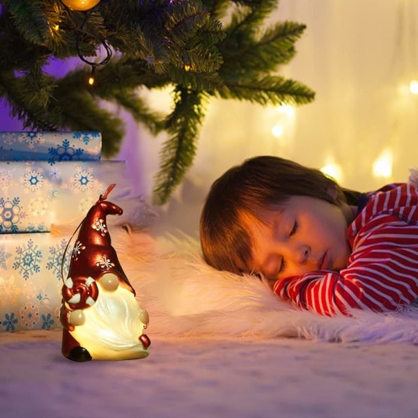 Jultomtar med Ljus Resin Resin Santa Cl
