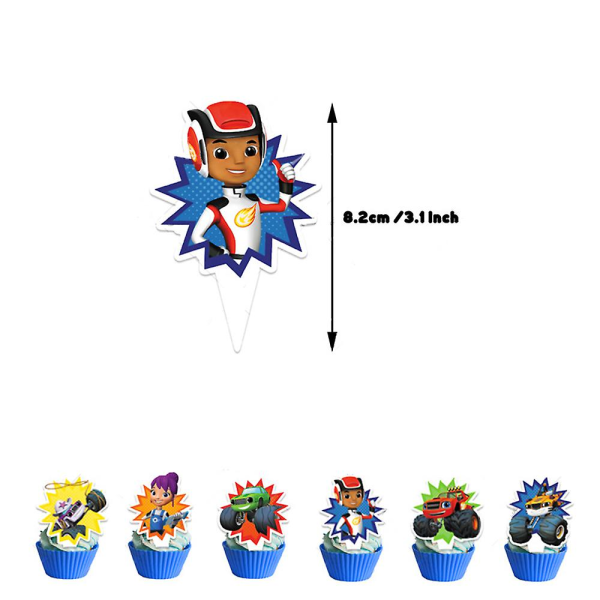 REMAKE Blaze and the Monster Machines Temafest Dekorationer Ballonger Tårta Topper Banderoller Set