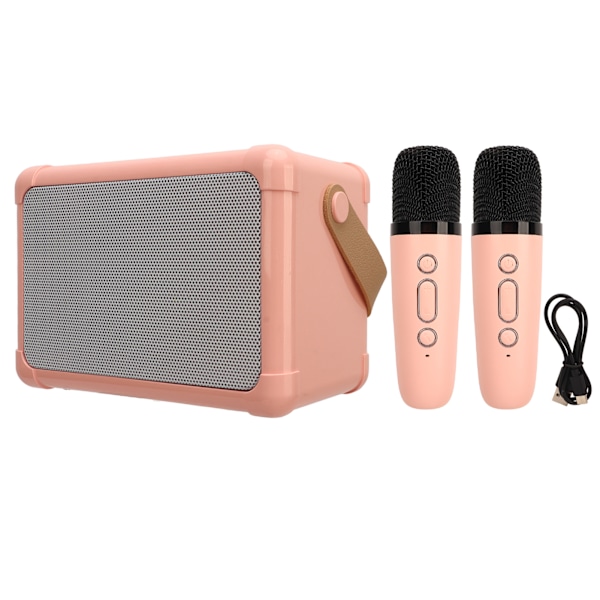 Bluetooth Speaker HIFI Sound Quality Faster Transmission Anti Interference LED Lighting Bluetooth Speaker for Home Party Pink Dual Microphones