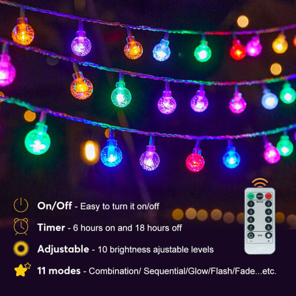 LED-tähtivalot 6 metriä 40 valoa, festivaali, joulu, juhlat, koristevalot paristoilla
