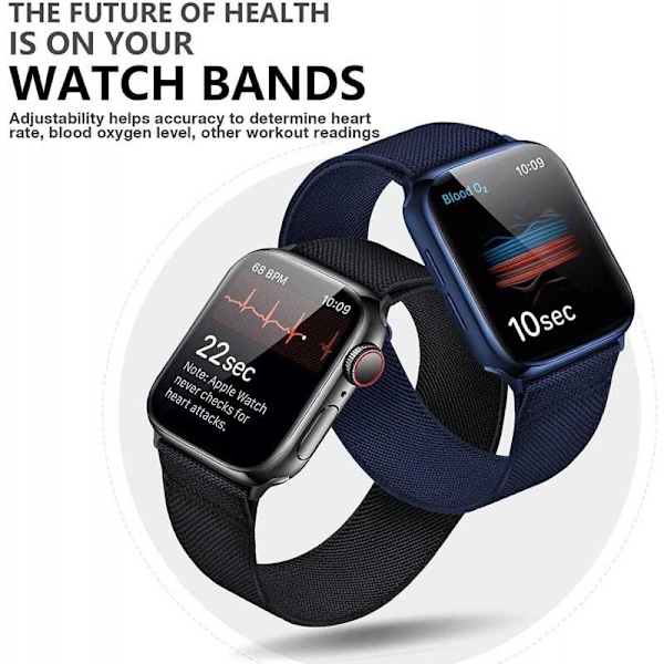 Apple Watch 42/44/45/49mm Justerbar & Elastisk Nylon Loop Armbånd