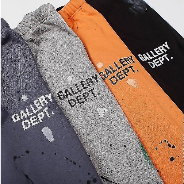 Gallery Dept Speckled Graffiti Guard Pants Suorat farkut Miehille ja Naisille Rentohousut [Alennettu!!!Uusi Tarjous] Tummanharmaa Tummanharmaa M