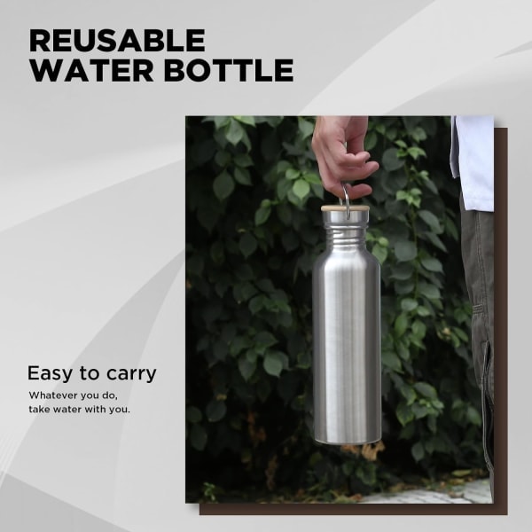 1L Ruostumattomasta Teräksestä Valmistettu Vedenpullo, Urheiluvadenpullo A 1000ml