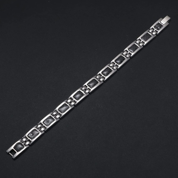 WABJTAMNy Stainless Steel Sort Carbonfiber Indlæg Mænds Magnetisk Armbånd med Gavepose til Valentinsdag/Fars Dag/Fødselsdagsgave