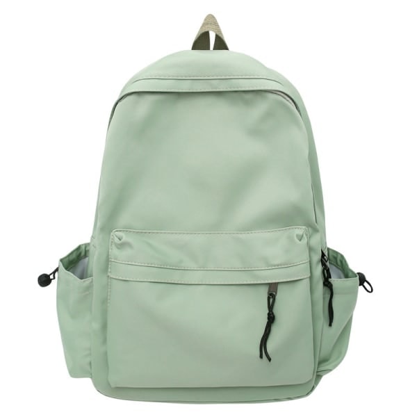 School Bag Fashion Large Capacity Men and Women Students Pure Color Shoulder Bag Simple Casual Canvas Backpacks green