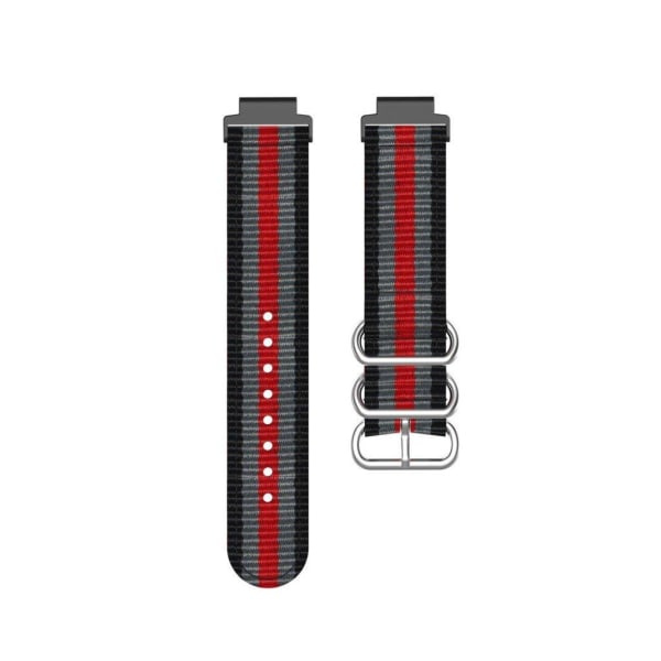Garmin Forerunner 220 / 230 / 235 / 630 / 620 / 735 Nylon Armband - Svart / Grå / Röd Flerfärgad